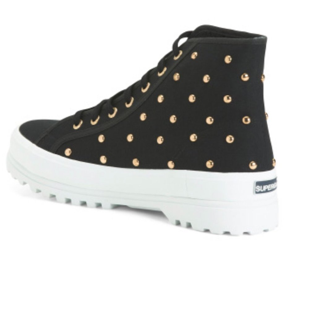 Superga Studded Canvas High Top Sneakers, Sz 7.5